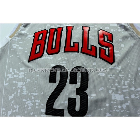 Maillot Lumieres de la ville Chicago Bulls Jordan Gris